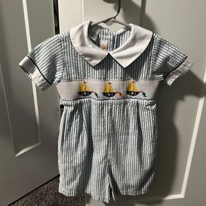 Seer sucker 3t boy romper